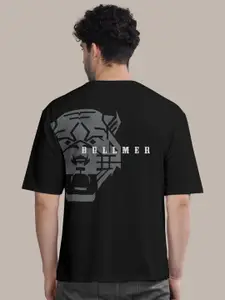 BULLMER Graphic Printed Round Neck Oversized Cotton T-shirt
