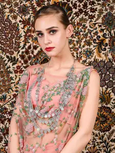 ODETTE Silver-Plated Layered Floral Necklace