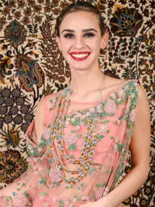 ODETTE Antique Floral Pattern Layering Necklace