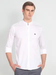Arrow Mandarin Collar Pure Cotton Slim Fit Casual Shirt