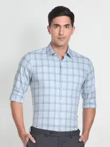 Arrow Tartan Checks Checked Spread Collar Pure Cotton Formal Shirt