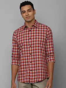 Allen Solly Slim Fit Tartan Checks Checked Spread Collar Pure Cotton Casual Shirt
