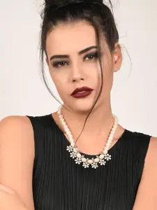 ODETTE Kundan Studded Beaded Necklace