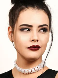 ODETTE Silver-Plated Beaded Necklace