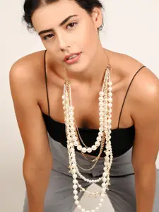 ODETTE Gold-Plated Beaded Layered Necklace