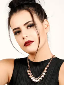 ODETTE Rose Gold-Plated Pearls Necklace