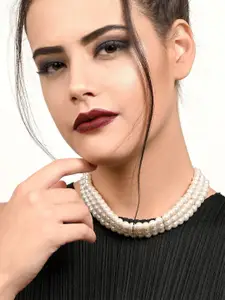 ODETTE Silver-Plated Pearls Layered Necklace