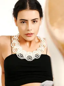 ODETTE Silver-Plated Pearl Statement Necklace