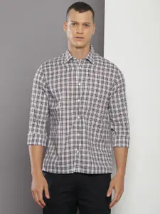 Calvin Klein Jeans Regular Fit Tartan Checks Spread Collar Long Sleeve Casual Shirt