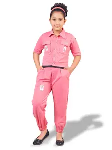 BAESD Embellished Shirt Collar Top with Trousers