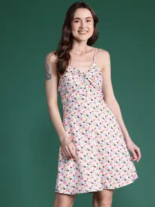 DressBerry Twisted Printed A-Line Mini Dress