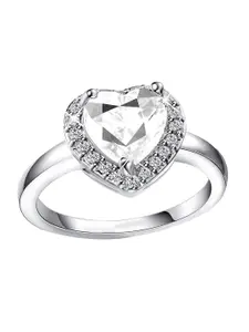 Yellow Chimes Silver-Plated Crystal Stone-Studded Finger Ring