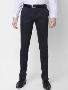 J Hampstead Men Checked Slim Fit Formal Trousers
