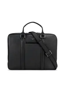 Da Milano Unisex Textured Leather 14 Inch Laptop Bag