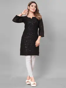 WEAVETECH IMPEX Ethnic Motifs Embroidered Sequinned Kurta