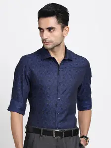 Turtle Premium Slim Fit Abstract Printed Pure Cotton Formal Shirt