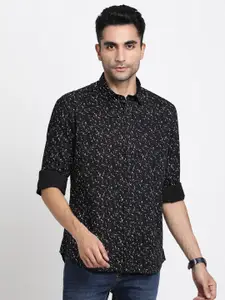 Turtle Micro Ditsy Printed Relaxed Slim Fit Opaque Printed Lyocell Casual Shirt