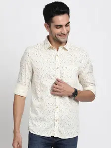 Turtle Relaxed Slim Fit Micro Ditsy Printed Pure Cotton Casual Shirt