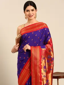 Varkala Silk Sarees Ethnic Motifs Zari Silk Blend Paithani Saree