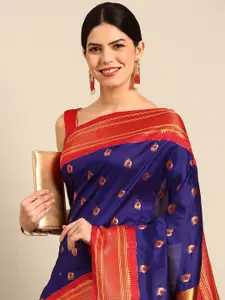 Varkala Silk SareesEthnic Motifs Zari Silk Blend Paithani Saree