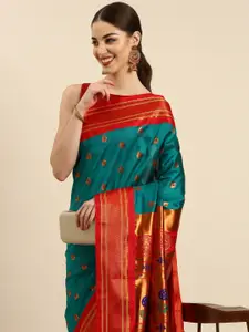 Varkala Silk Sarees Ethnic Motifs Zari Silk Blend Paithani Saree