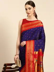 Varkala Silk Sarees Ethnic Motifs Zari Silk Blend Paithani Saree