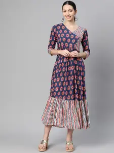 Indibelle Floral Printed Wrap Maxi Dress