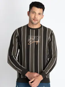Status Quo Striped Cotton Pullover Sweatshirt