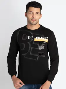 Status Quo Typography Printed Round Neck Pullover Sweatshirt