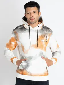 Status Quo Abstract Printed Hooded Cotton Pullover