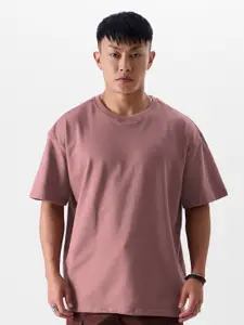 The Souled Store Mauve Round Neck Pure Cotton Oversized T-shirt