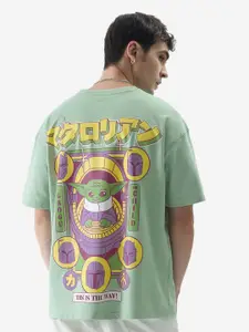 The Souled Store Green The Mandalorian Printed Round Neck Pure Cotton T-shirt