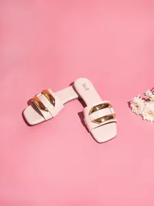 Inc 5 Embellished Open Toe Flats