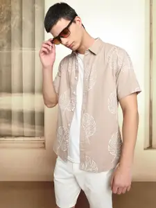 Dennis Lingo Regular Fit Floral Printed Pure Cotton Casual Shirt