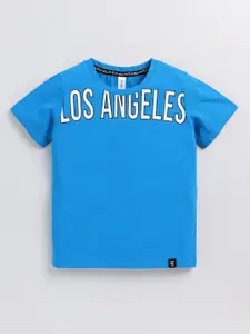 Ginie Boys Typography Printed Cotton Casual T-shirt