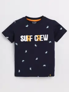 Ginie Boys Typography Printed T-shirt