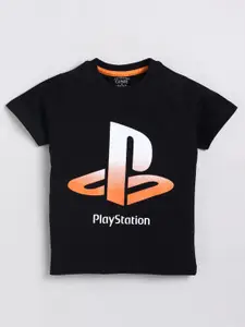 Ginie Boys Typography Printed Cotton T-shirt