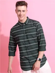HIGHLANDER Slim Fit Horizontal Striped Casual Shirt