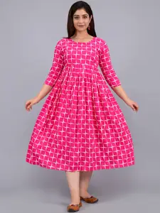 ROOPWATI FASHION Geometric Printed A-Line Maternity Dress