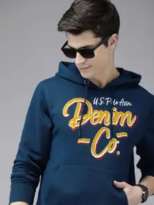 U.S. Polo Assn. Denim Co. Brand Logo Printed Hooded Casual Sweatshirt