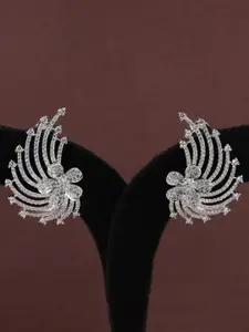 Mirana Rhodium-Plated Contemporary Drop Earrings