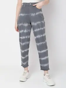 Vero Moda Women High-Rise Tie & Dye Pure Cotton Jeans
