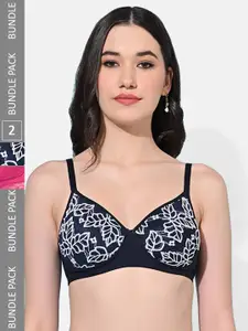 FIMS Pack Of 2  Floral Full Coverage Lightly Padded Bra With All Day Comfort