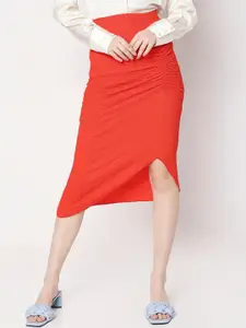 Vero Moda Ruched Tulip Midi Skirt