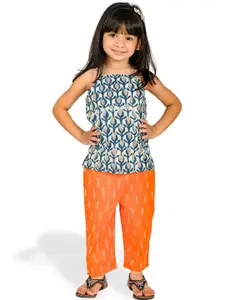 Tiny Bunnies Girls Printed Pure Cotton Top with Trousers