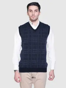 aarbee Checked Reversible Acrylic Sweater Vest
