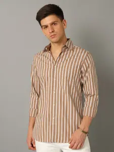 Aldeno India Slim Striped Pure Cotton Casual Shirt