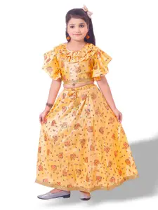 BAESD Girls Floral Embroidered Ready to Wear Lehenga Choli Set