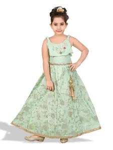 BAESD Girls Embroidered Art Silk Ready to Wear Lehenga Choli