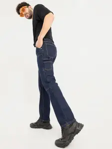 Snitch Men Blue Straight Fit Clean Look Stretchable Jeans